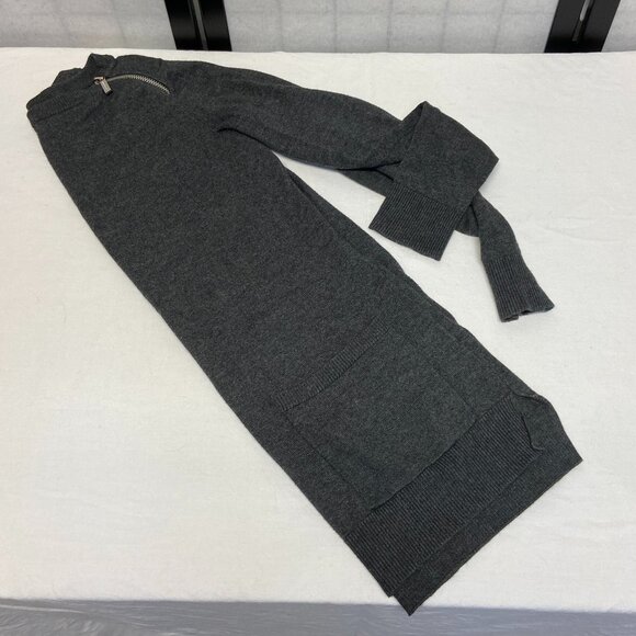 Michael Kors Zipped Crew Neck Long Sleeve Patch Pocket Tunic Sweater Grey S - Picture 8 of 11